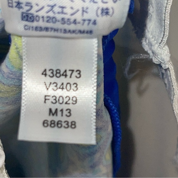 Lands’End Flora Tankini Daisy Batik Halter Swim Top V Neck - Picture 10 of 12